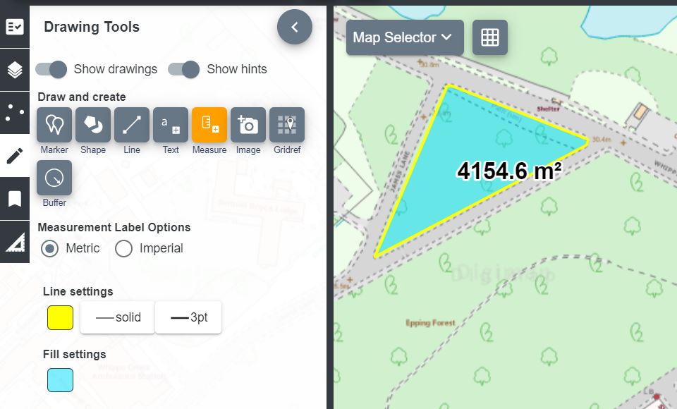 Image of Add measurement tool, highlighted